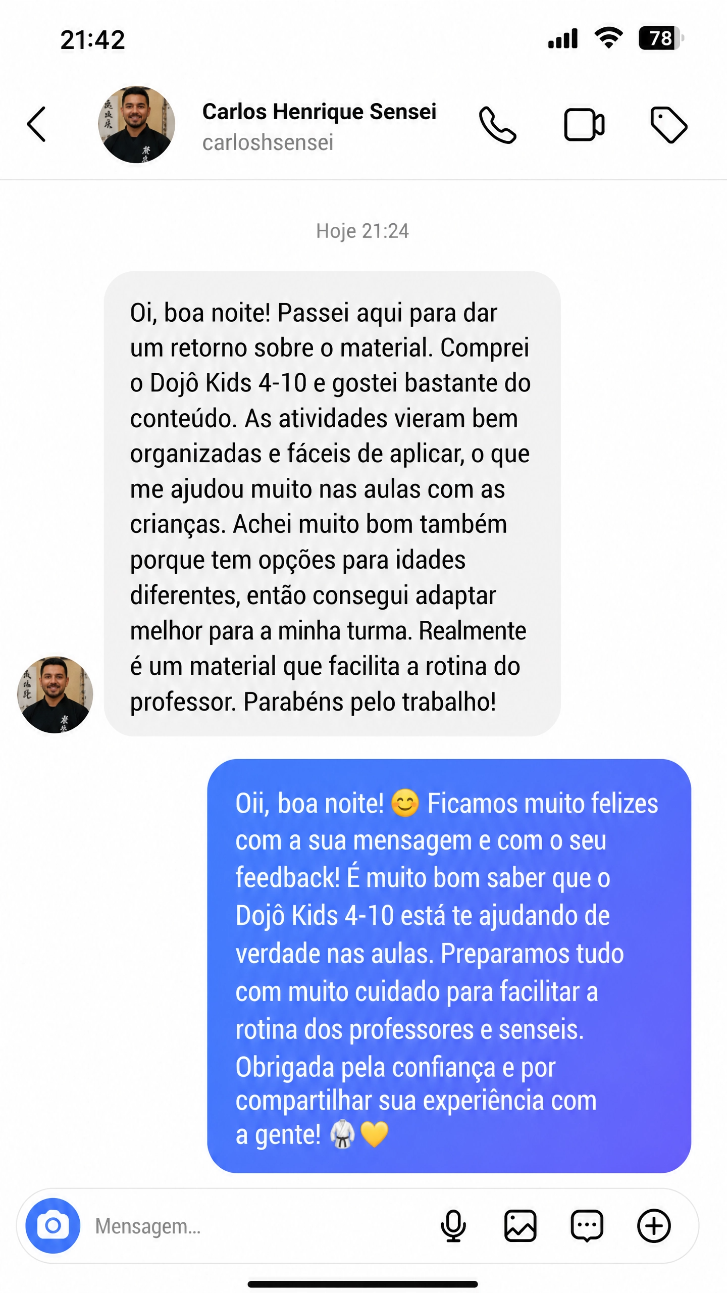 Depoimento Sensei Carlos